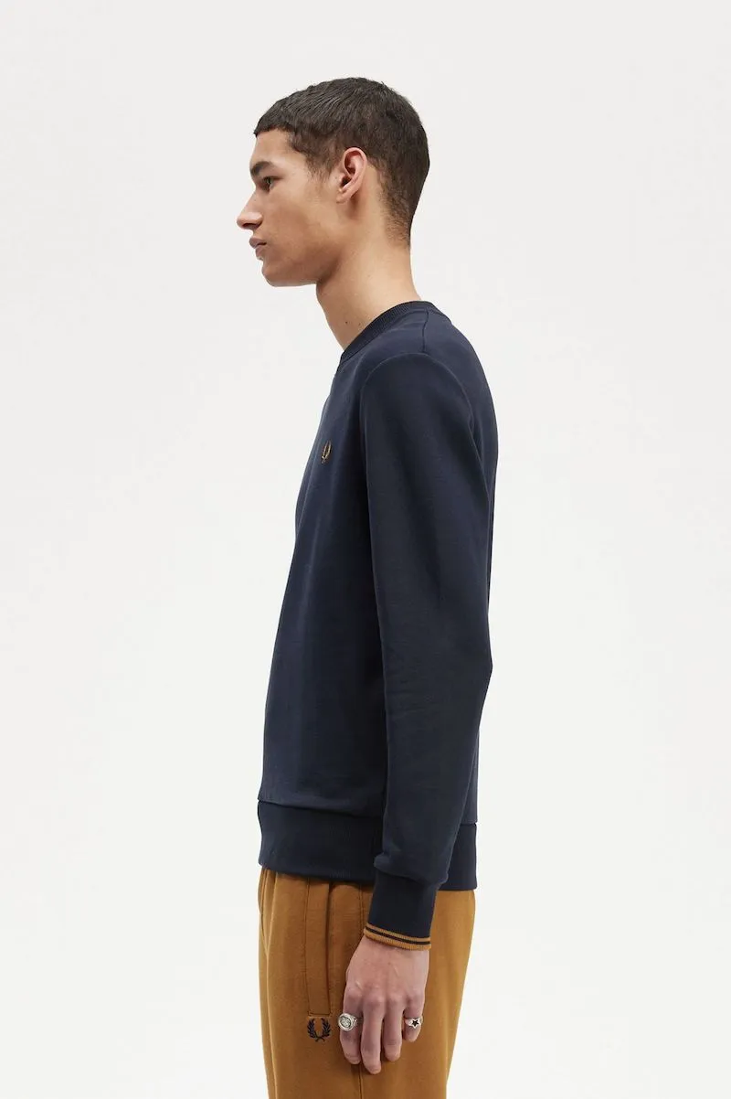 SUDADERA DE CUELLO REDONDO COLOR AZUL MARINO DE FRED PERRY  GRIS