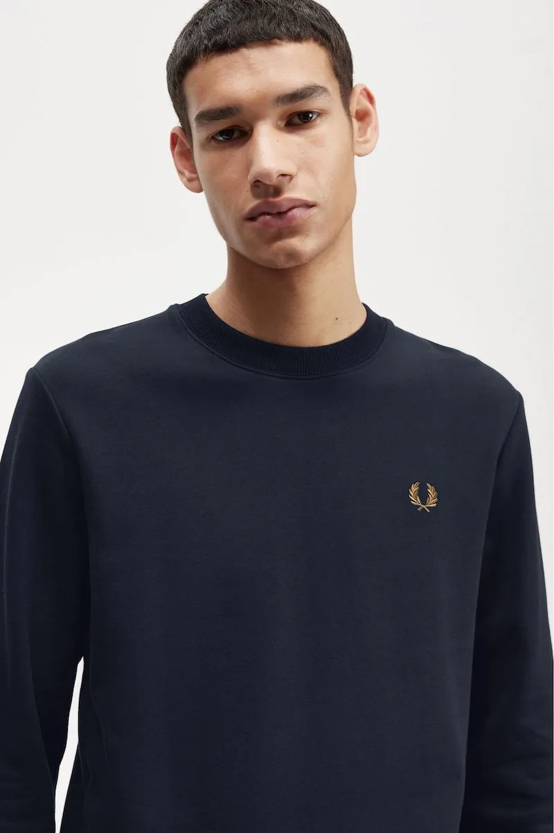 SUDADERA DE CUELLO REDONDO COLOR AZUL MARINO DE FRED PERRY  GRIS