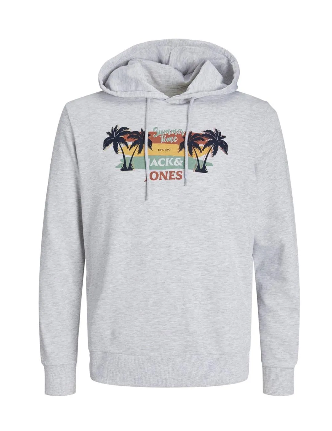Sudadera Jack&Jones Summer gris con capucha para hombre