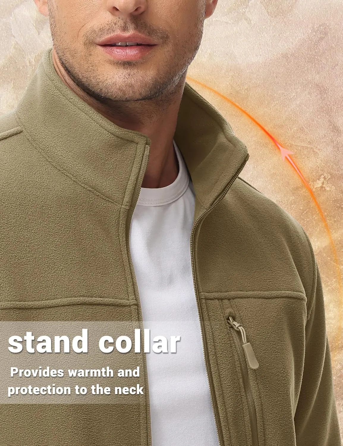 TACVASEN Chaqueta de Lana al Aire Libre para Hombres Ropa de Trabajo Chaquetas Térmicas Softshell de Invierno Chaqueta de Campin