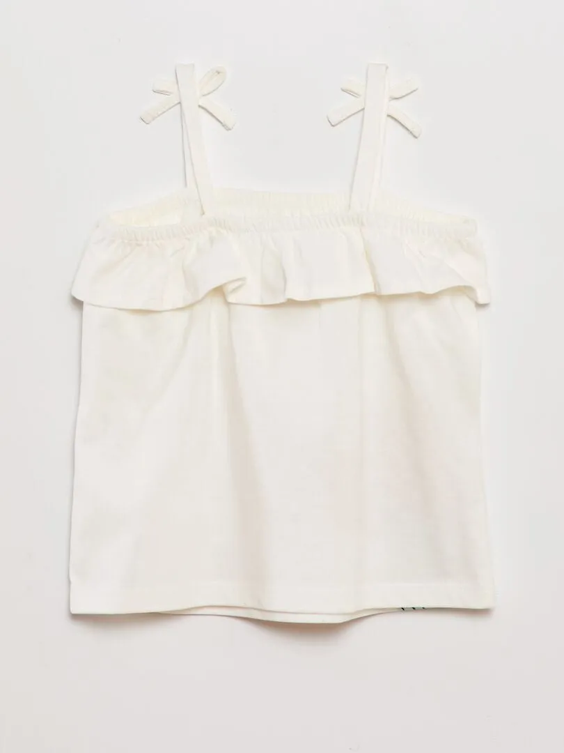 TOP CON VOLANTES  BLANCO
