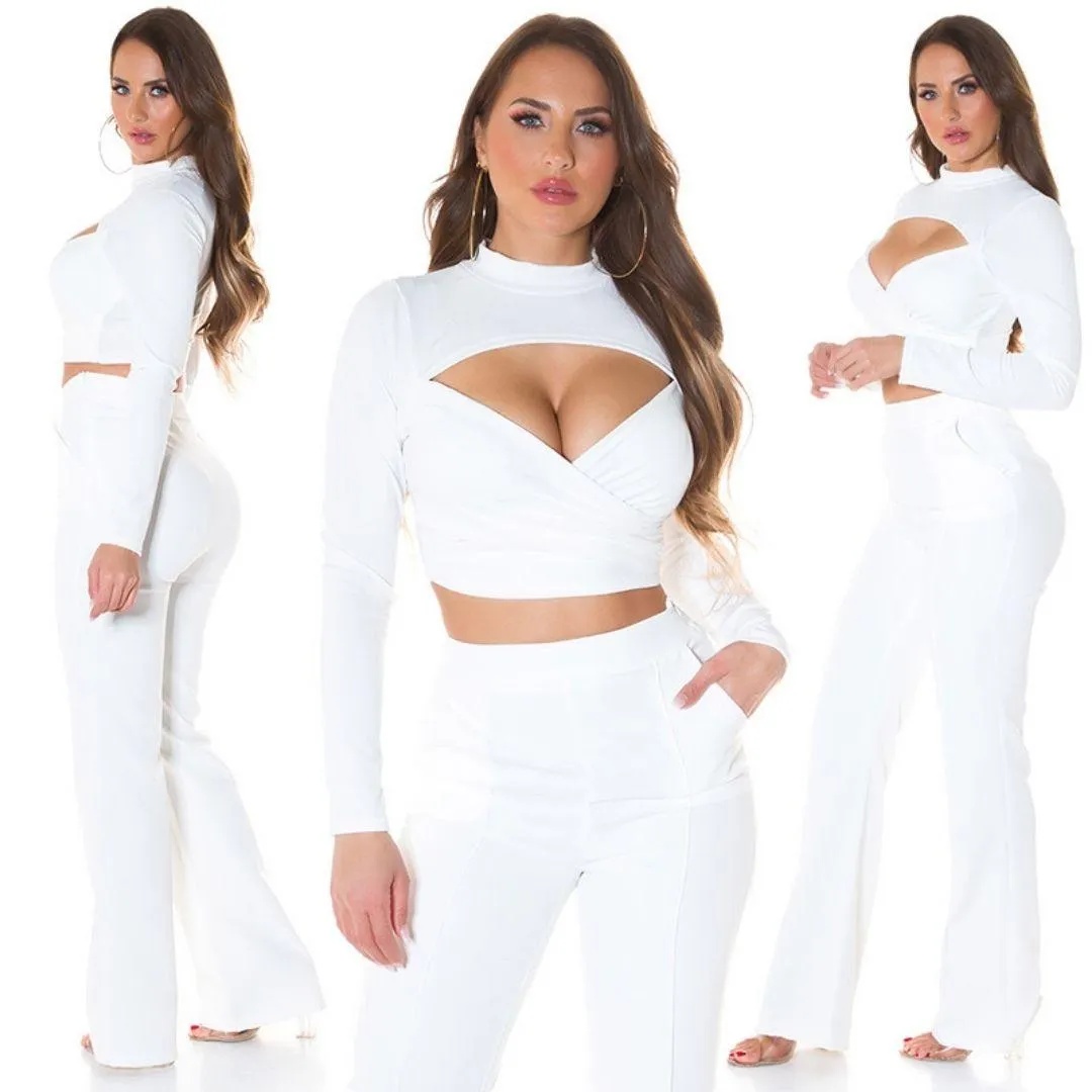 Top Corto Cruzado Escote Sexy Blanco