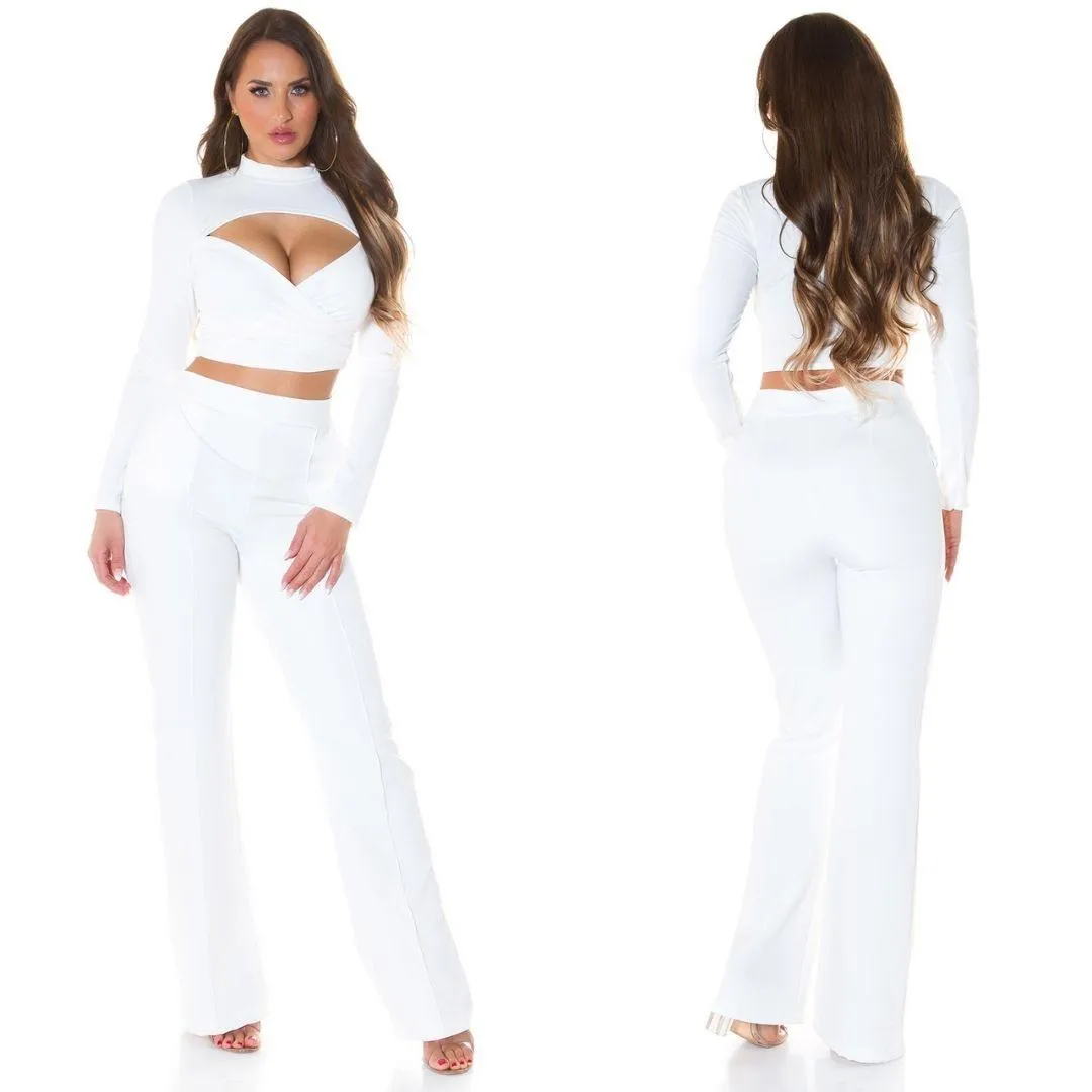 Top Corto Cruzado Escote Sexy Blanco