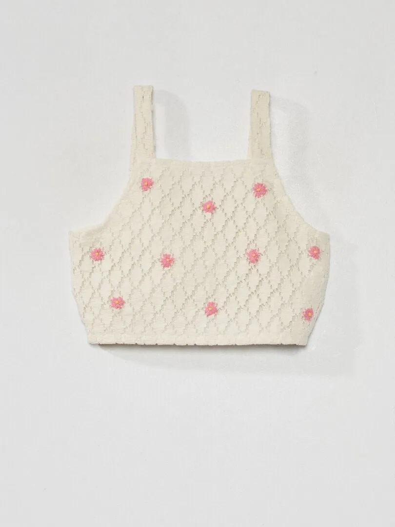 TOP DE CROCHé  BLANCO