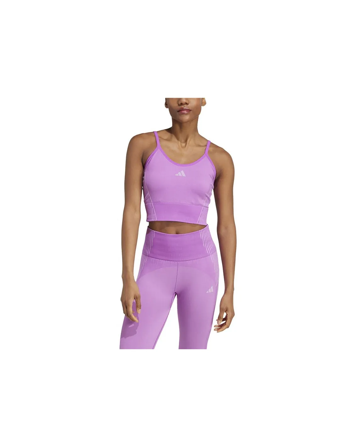 Top de Fitness adidas Knit Top Mujer Morado