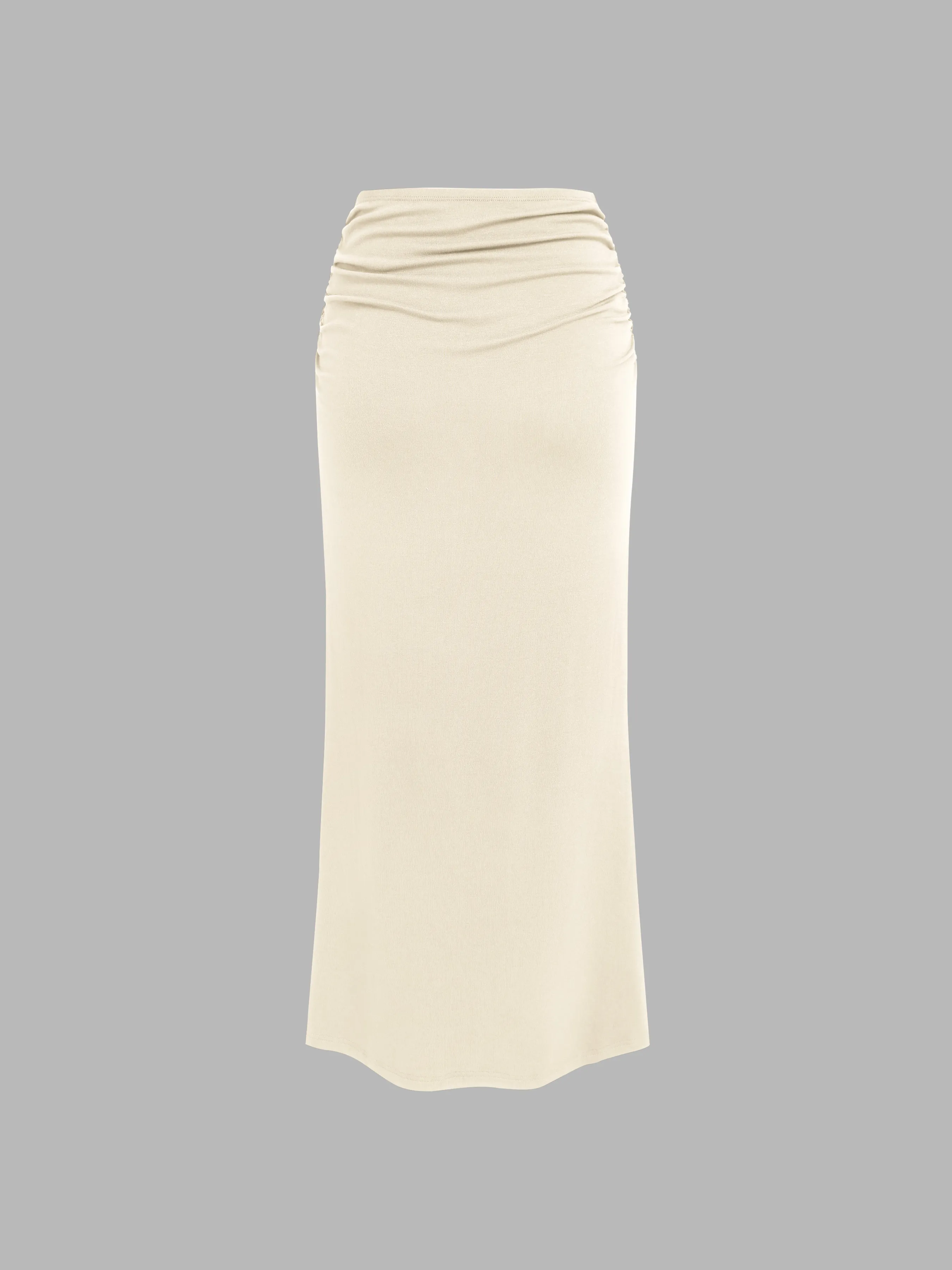 Top de tirantes sólido & Falda Maxi fruncida