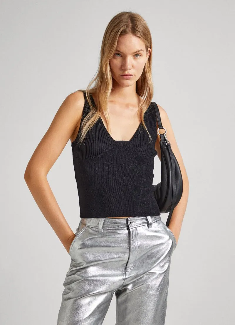 Top Mujer Pepe Jeans Falon Top Color Negro