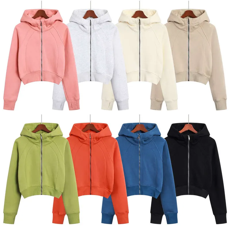 Trajes de yoga para mujer scuba sudadera con capucha de invierno de la media Zipe diseñador Fleece Sweater Warm Sweep Sports Fit