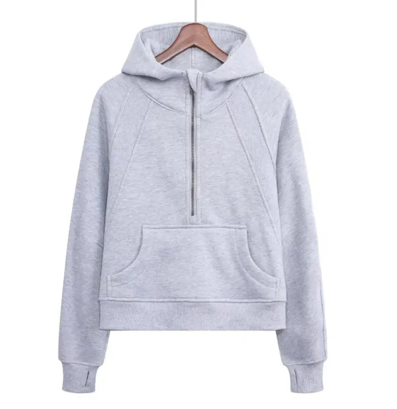 Trajes de yoga para mujer scuba sudadera con capucha de invierno de la media Zipe diseñador Fleece Sweater Warm Sweep Sports Fit