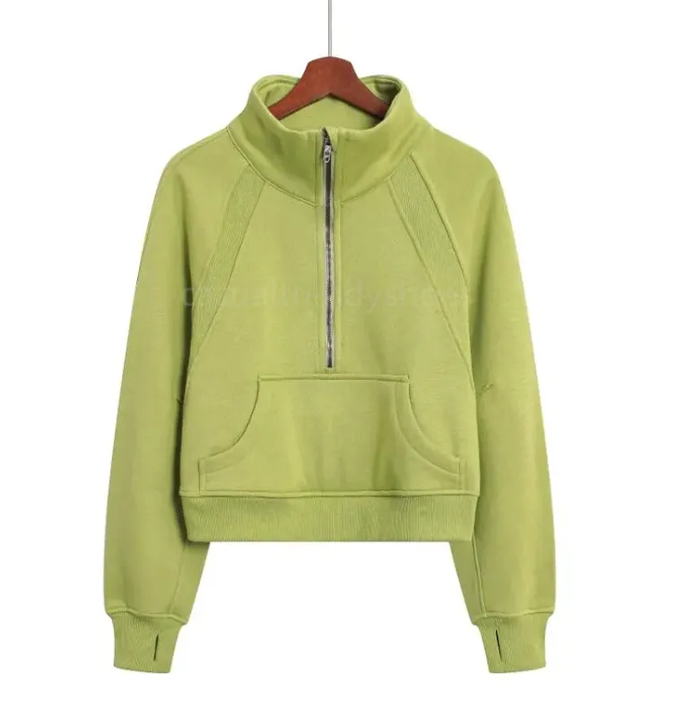 Trajes de yoga para mujer scuba sudadera con capucha de invierno de la media Zipe diseñador Fleece Sweater Warm Sweep Sports Fit
