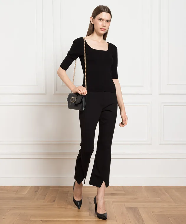 Twinset Black flared pants with slits
