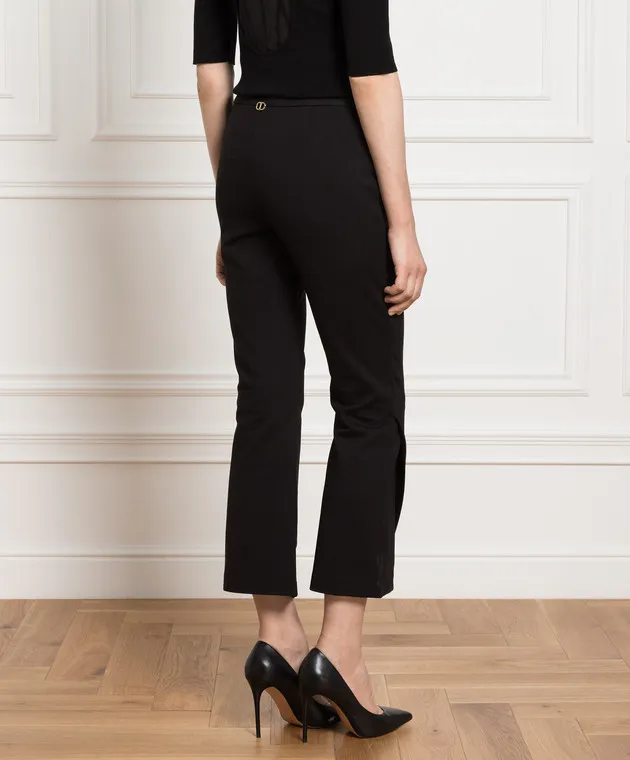 Twinset Black flared pants with slits