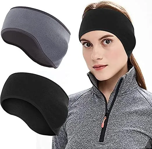 Two warm wool running headbands, thick windproof earmuffs, men's and women's warm headbands