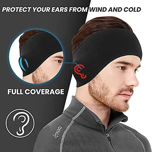 Two warm wool running headbands, thick windproof earmuffs, men's and women's warm headbands