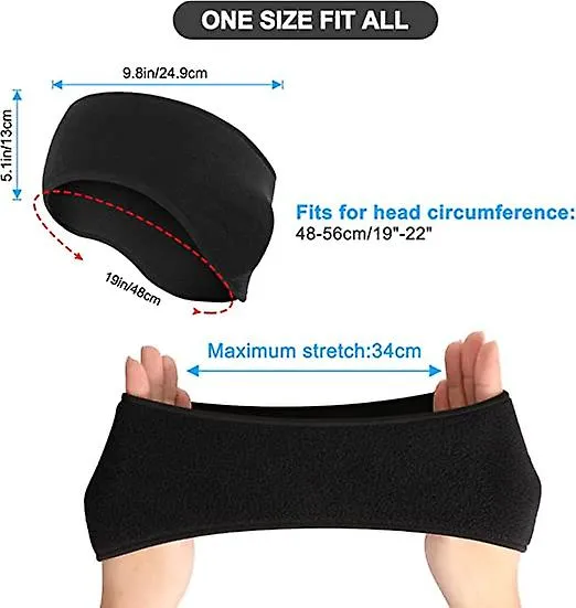 Two warm wool running headbands, thick windproof earmuffs, men's and women's warm headbands