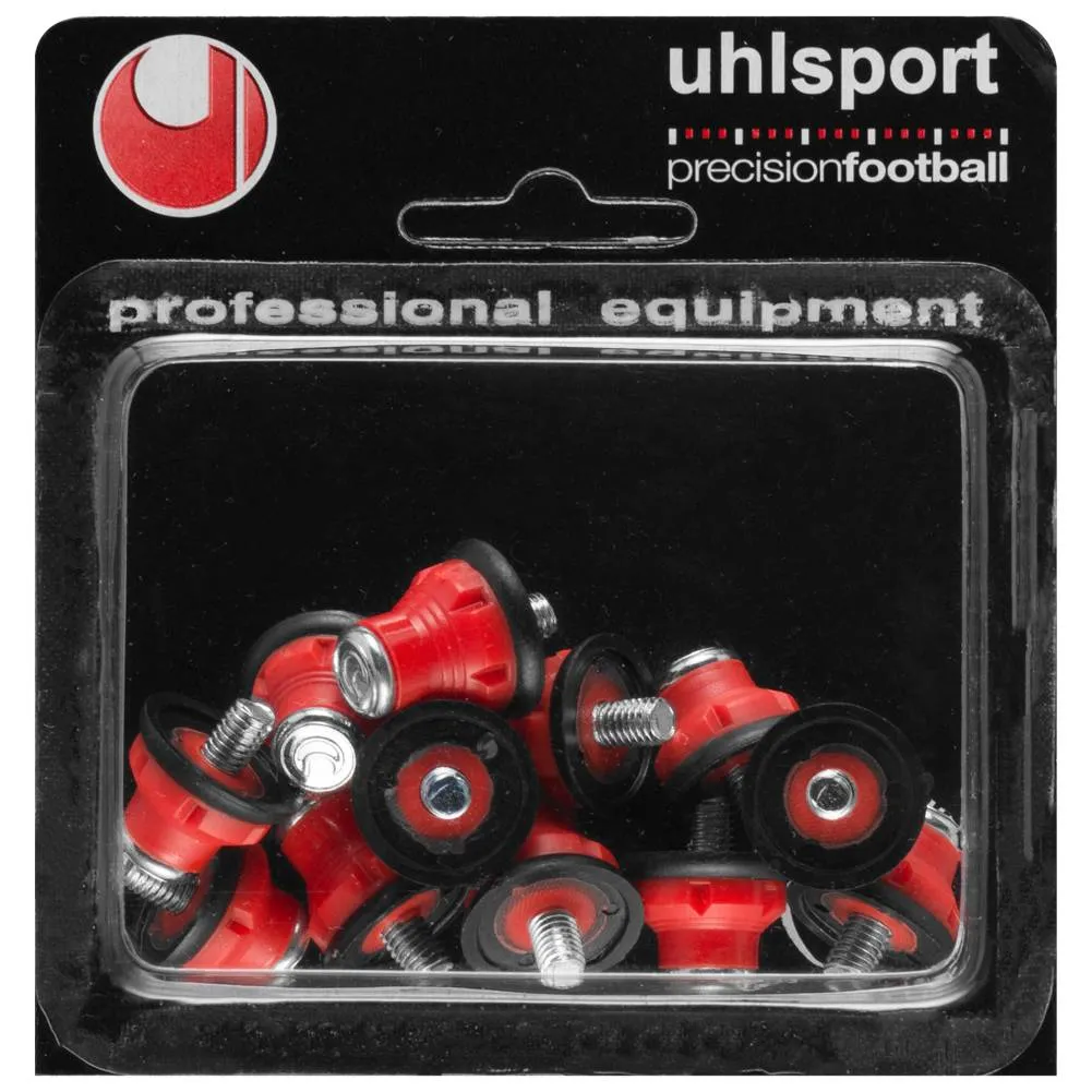 Uhlsport Tacos de acero y nailon Set de 12 1007018010200 rojo