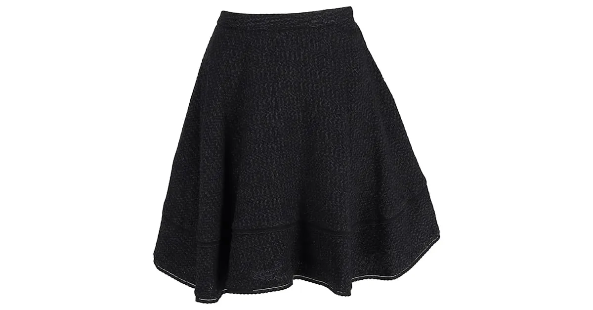 Valentino Garavani Falda evasé de tweed Red Valentino en lana negra Negro 