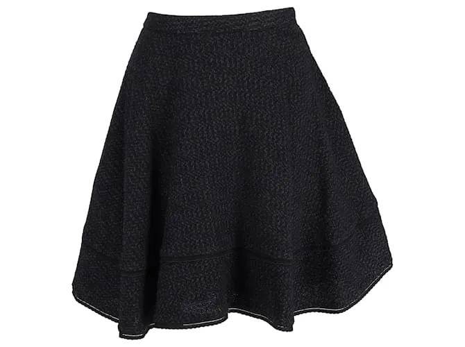 Valentino Garavani Falda evasé de tweed Red Valentino en lana negra Negro 