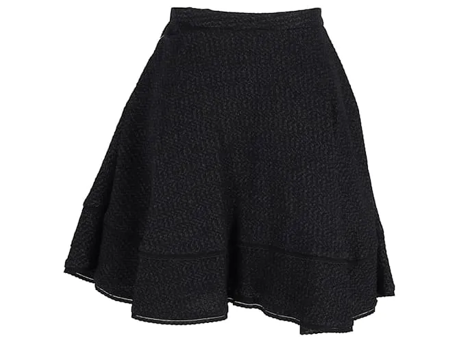 Valentino Garavani Falda evasé de tweed Red Valentino en lana negra Negro 