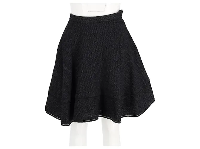 Valentino Garavani Falda evasé de tweed Red Valentino en lana negra Negro 