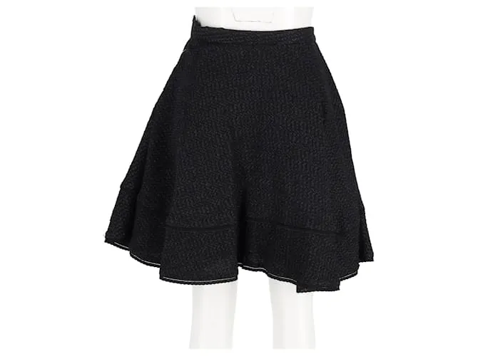 Valentino Garavani Falda evasé de tweed Red Valentino en lana negra Negro 