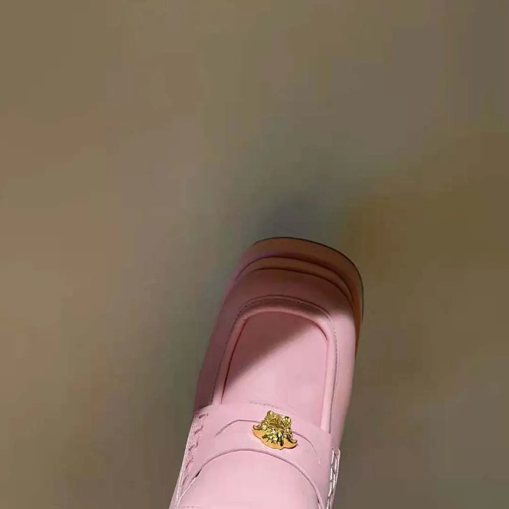 VERSACE MOCASINES CON PLATAFORMA INTRICO Y TACóN DE 15 CM DE ALTURAROSA