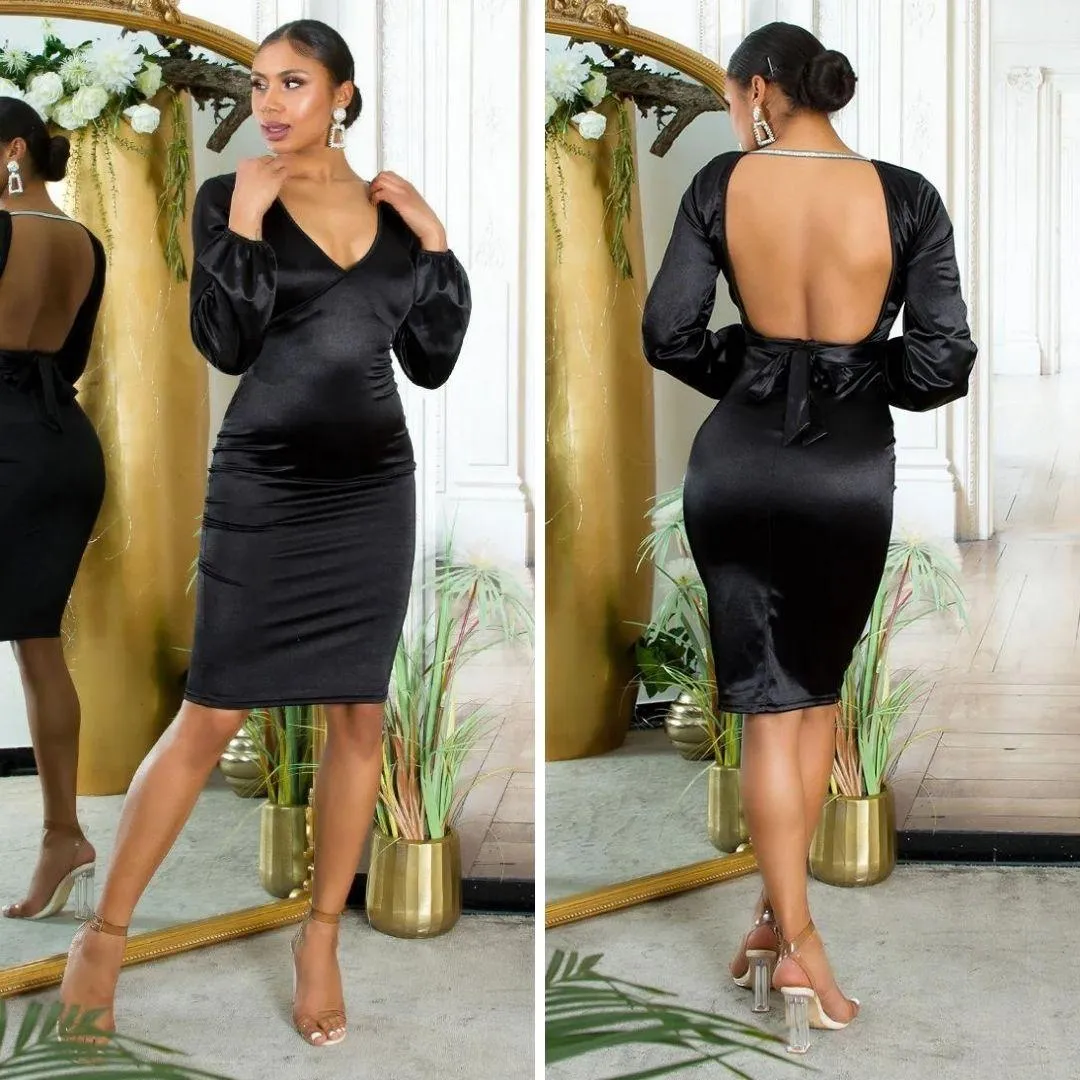 Vestido brillante y hermoso Negro