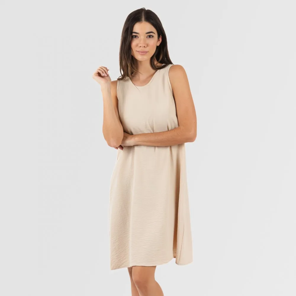 Vestido corto tirantes bambula liso