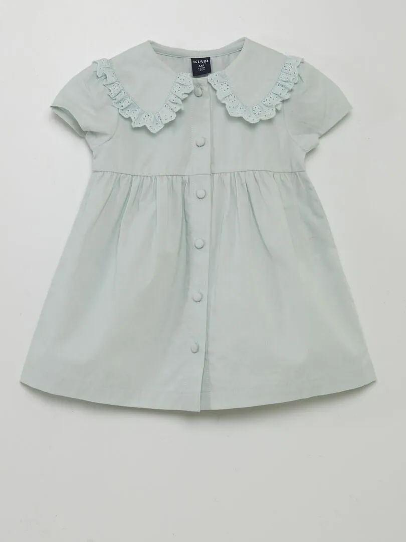 VESTIDO DE POPELINA CON CINTURóN  AZUL