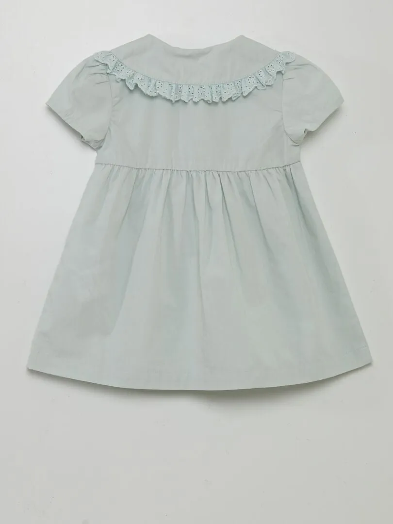 VESTIDO DE POPELINA CON CINTURóN  AZUL