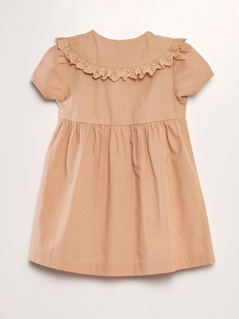 VESTIDO DE POPELINA CON CINTURóN  ROSA