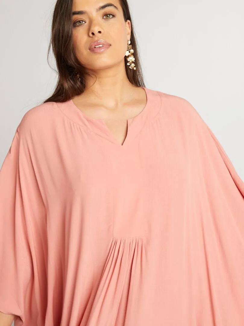 VESTIDO LARGO TIPO CHILABA  ROSA