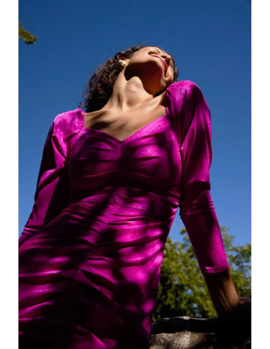 VESTIDO MIDI CON DRAPEADO MIOH MACARELLA