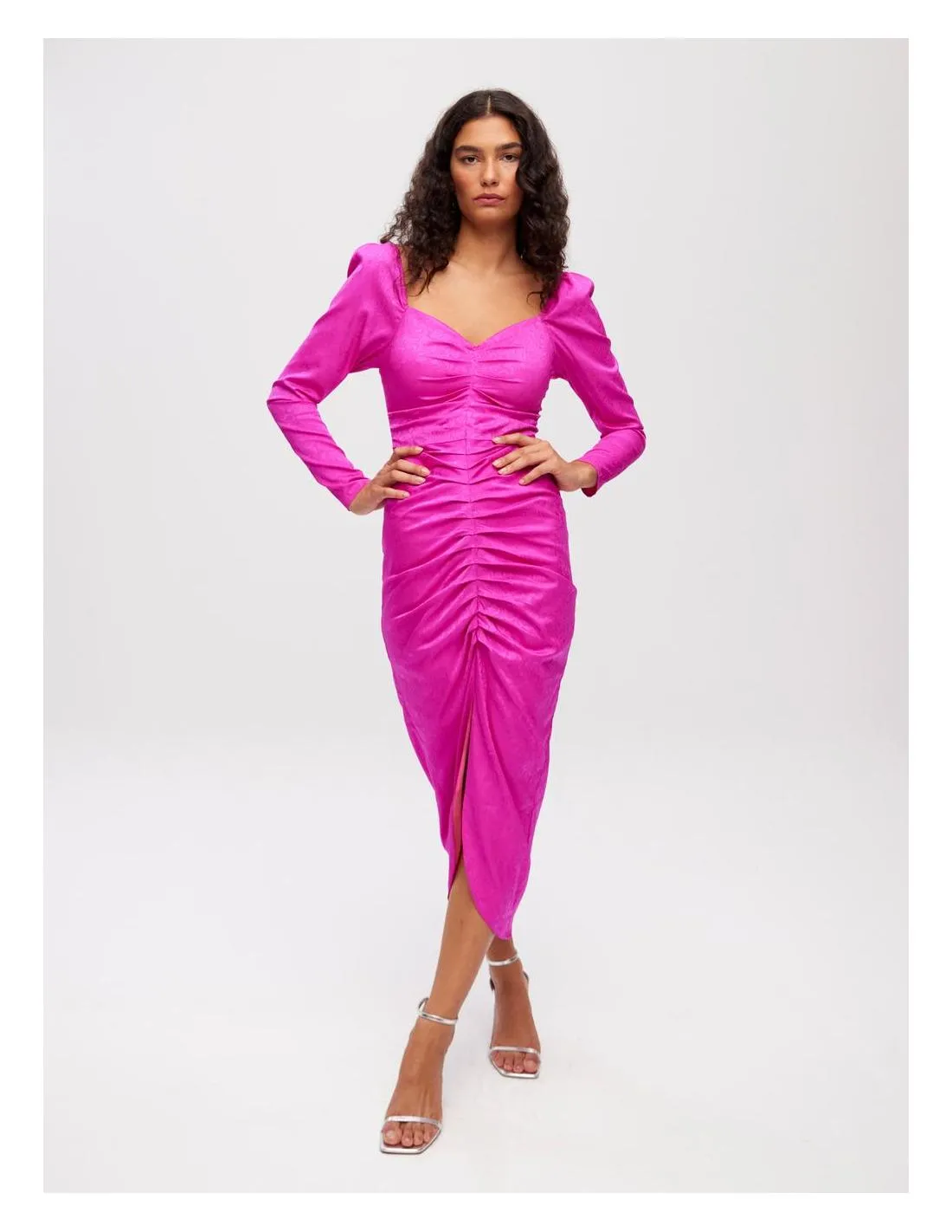 VESTIDO MIDI CON DRAPEADO MIOH MACARELLA