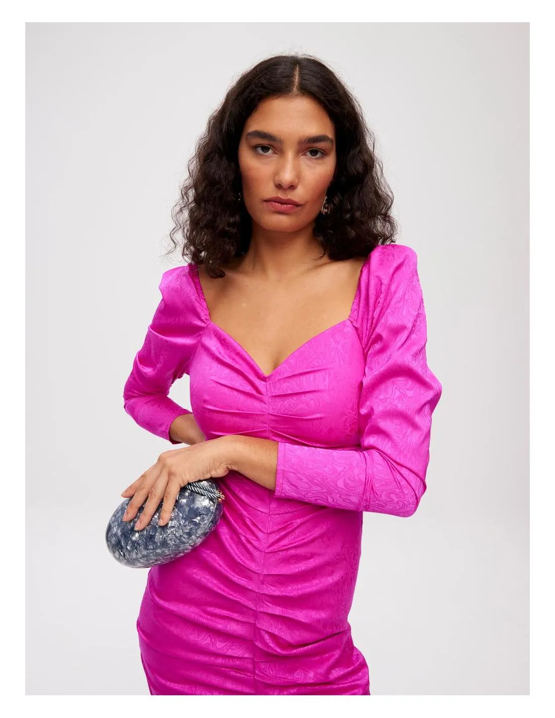 VESTIDO MIDI CON DRAPEADO MIOH MACARELLA