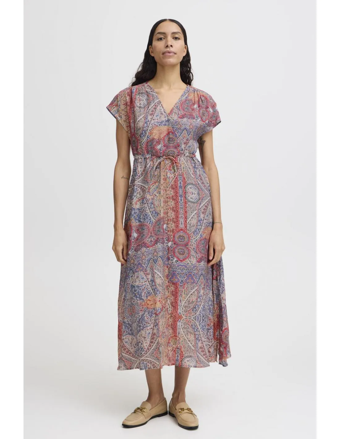 VESTIDO MIDI ESTAMPADO BOHO B.YOUNG DALYN