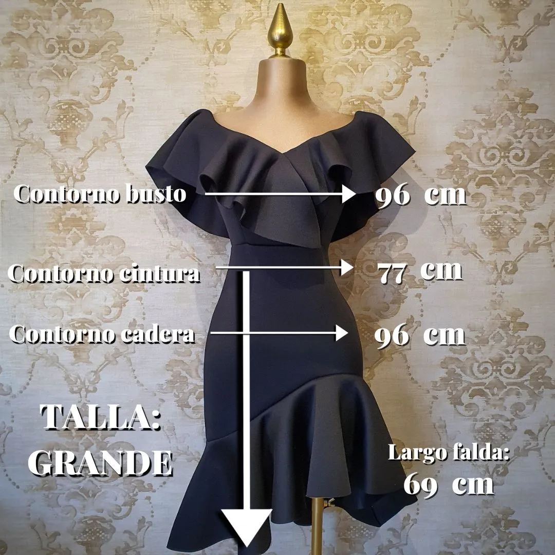 Vestido Negro Corto Sin Hombros de Fiesta Elegante