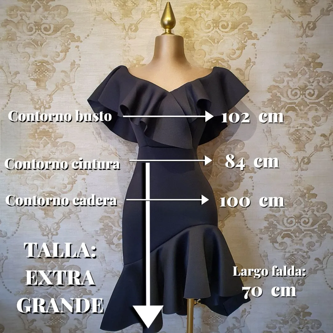 Vestido Negro Corto Sin Hombros de Fiesta Elegante