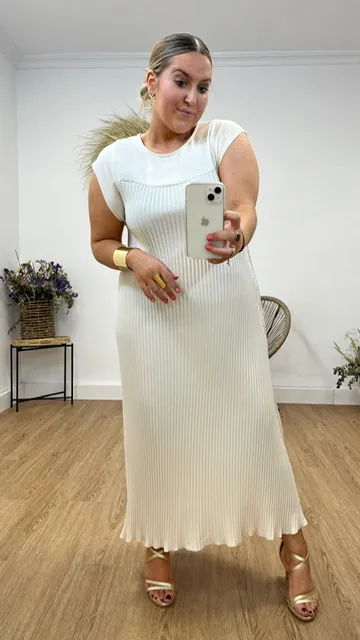 Vestido Tifany gasa beige