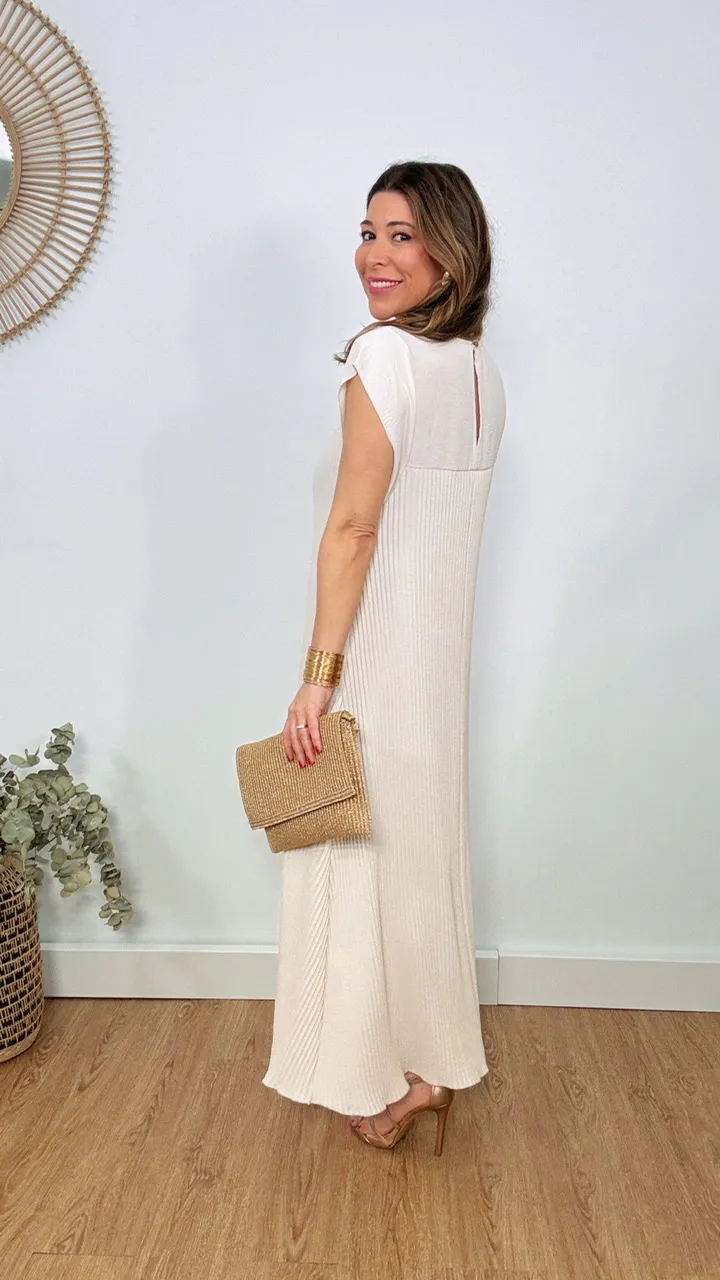 Vestido Tifany gasa beige