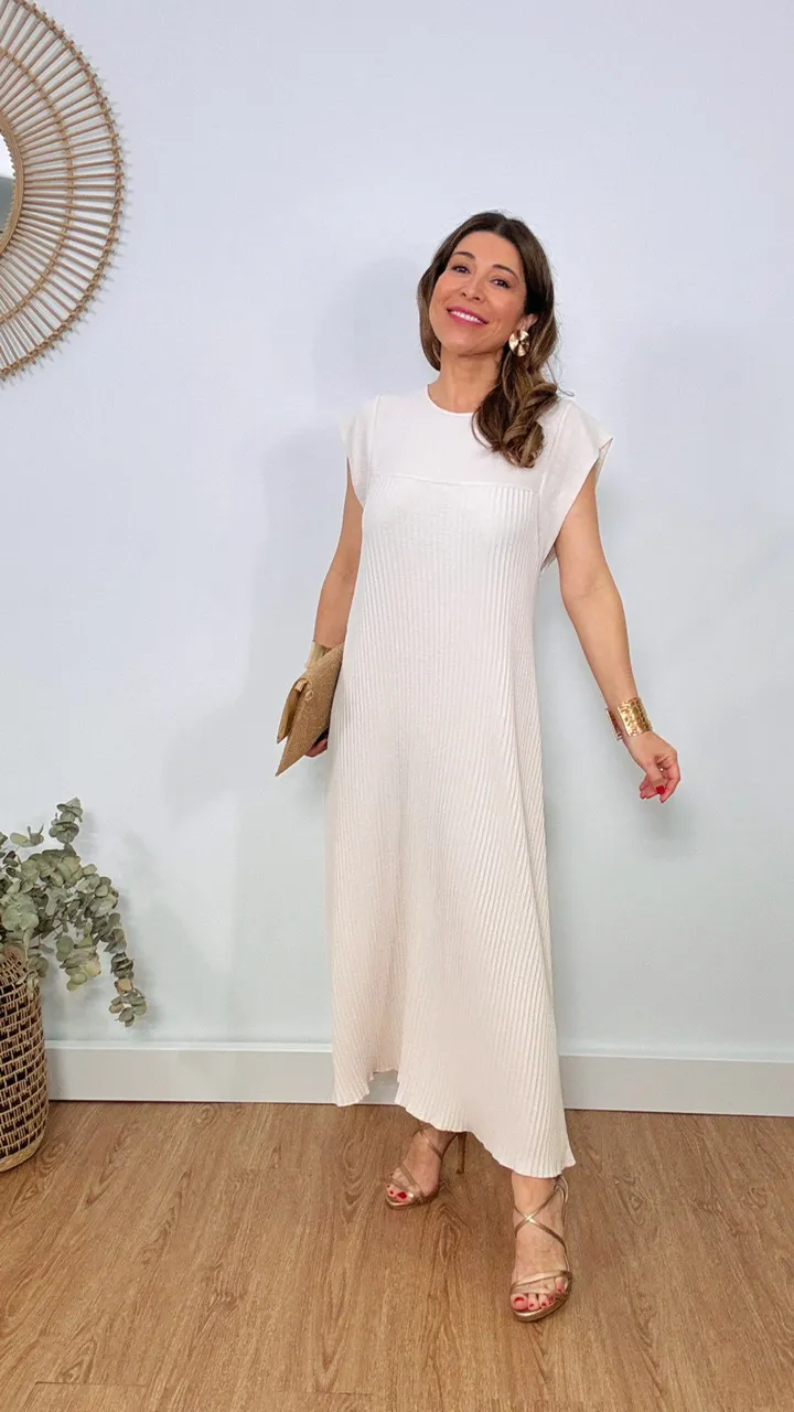 Vestido Tifany gasa beige