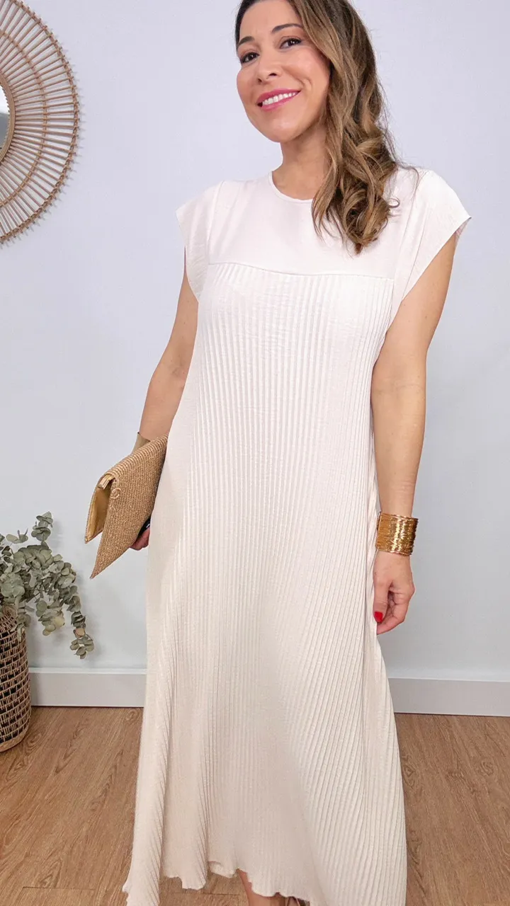 Vestido Tifany gasa beige