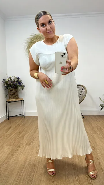 Vestido Tifany gasa beige