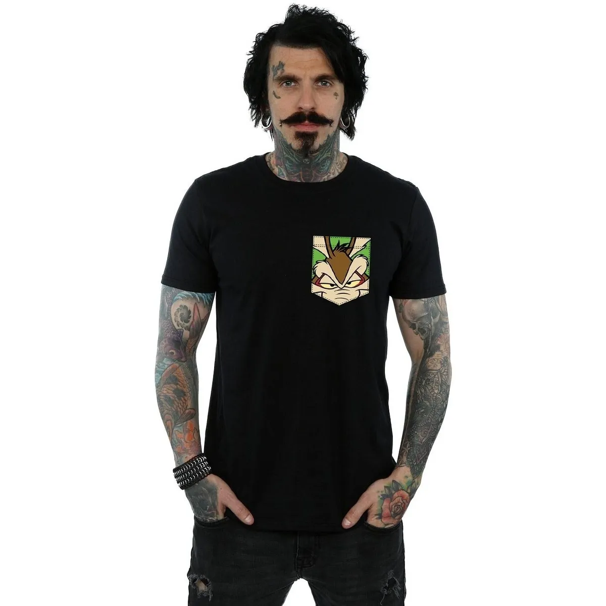 Wile E Coyote Face Faux Pocket