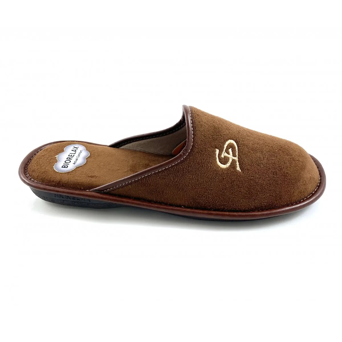 Zapatilla de casa Biorelax hombre con acolchado marrón y marino Bio1425