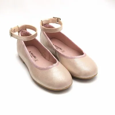 Zapato bailarina niña rosa nacarado