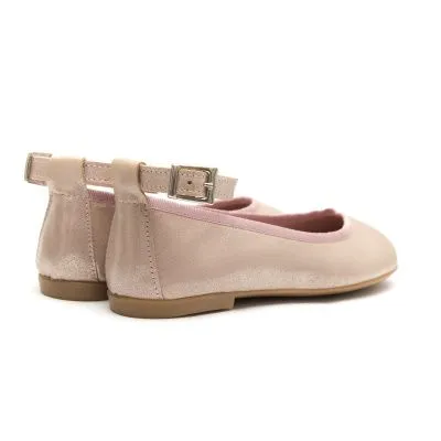 Zapato bailarina niña rosa nacarado