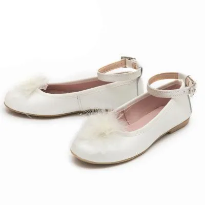 Zapato comunion niña beige con flor