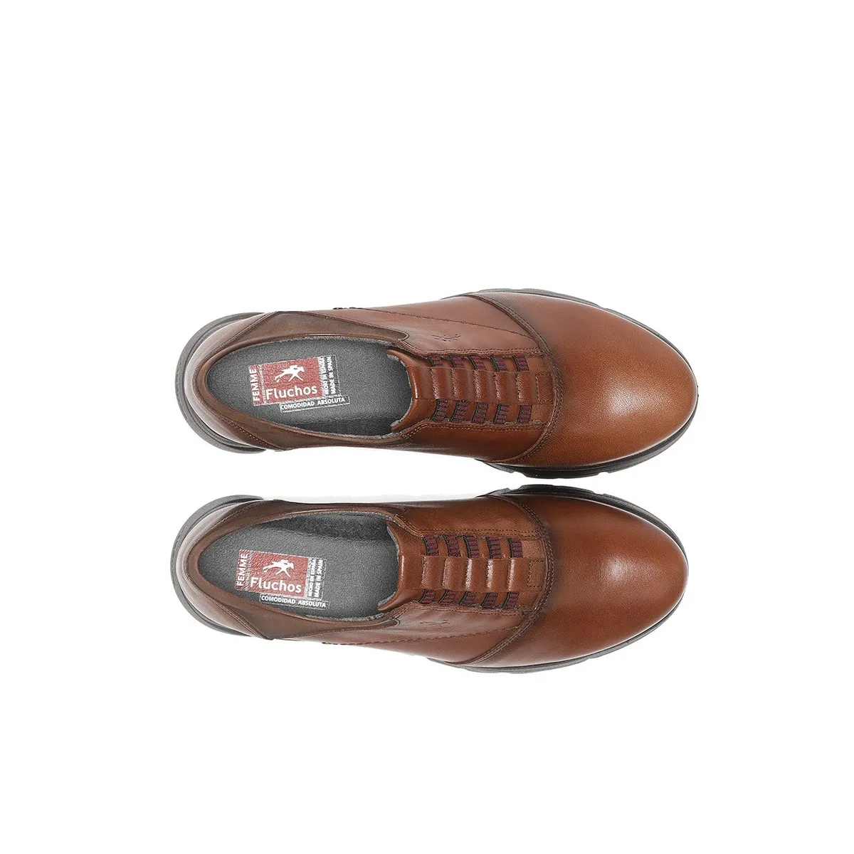 Zapato Deportivo Fluchos mujer Bona elásticos cuero y negro F1357