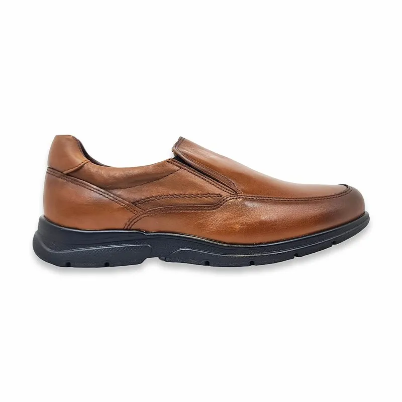 Zapatos Ancho Especial Hombre Mocasínes Piel Napa Plantilla Extraíble 1251 Cuero, de Éxodo